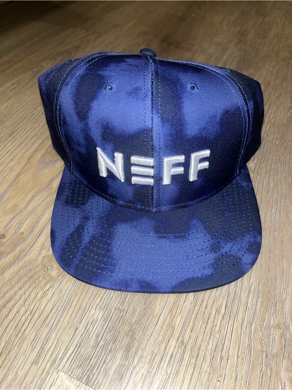 Neff Navy Blue Snapback Hat with White Logo